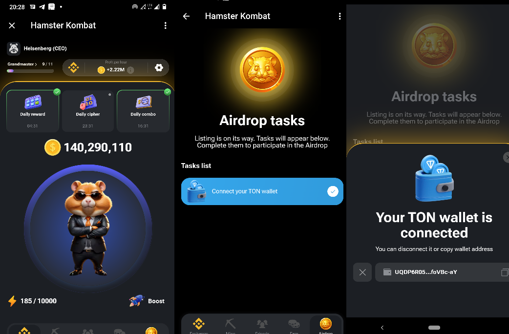 How to Connect Your TON Wallet to Receive Hamster Kombat Airdrop